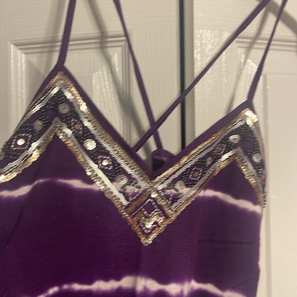 Express tank in purple and white tie dye with embellishments size XS NWOT - Picture 2 of 7